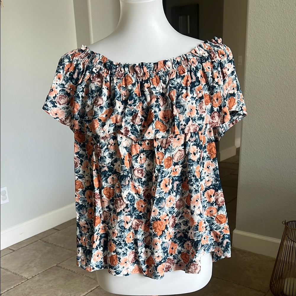 Current/Elliott size 8 Floral Off-Shoulder Top